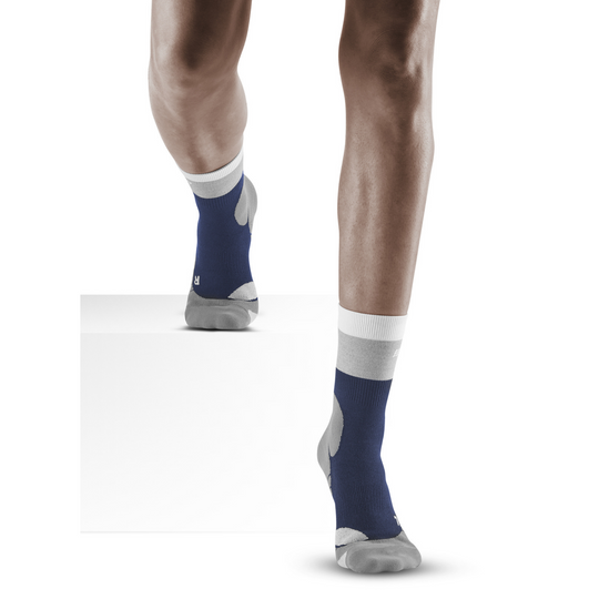 Hiking Light Merino Mid Cut Compression Socks, Women, Marineblue/Grey