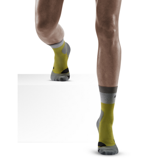 Hiking Light Merino Mid Cut Compression Socks, Women, Olive/Grey