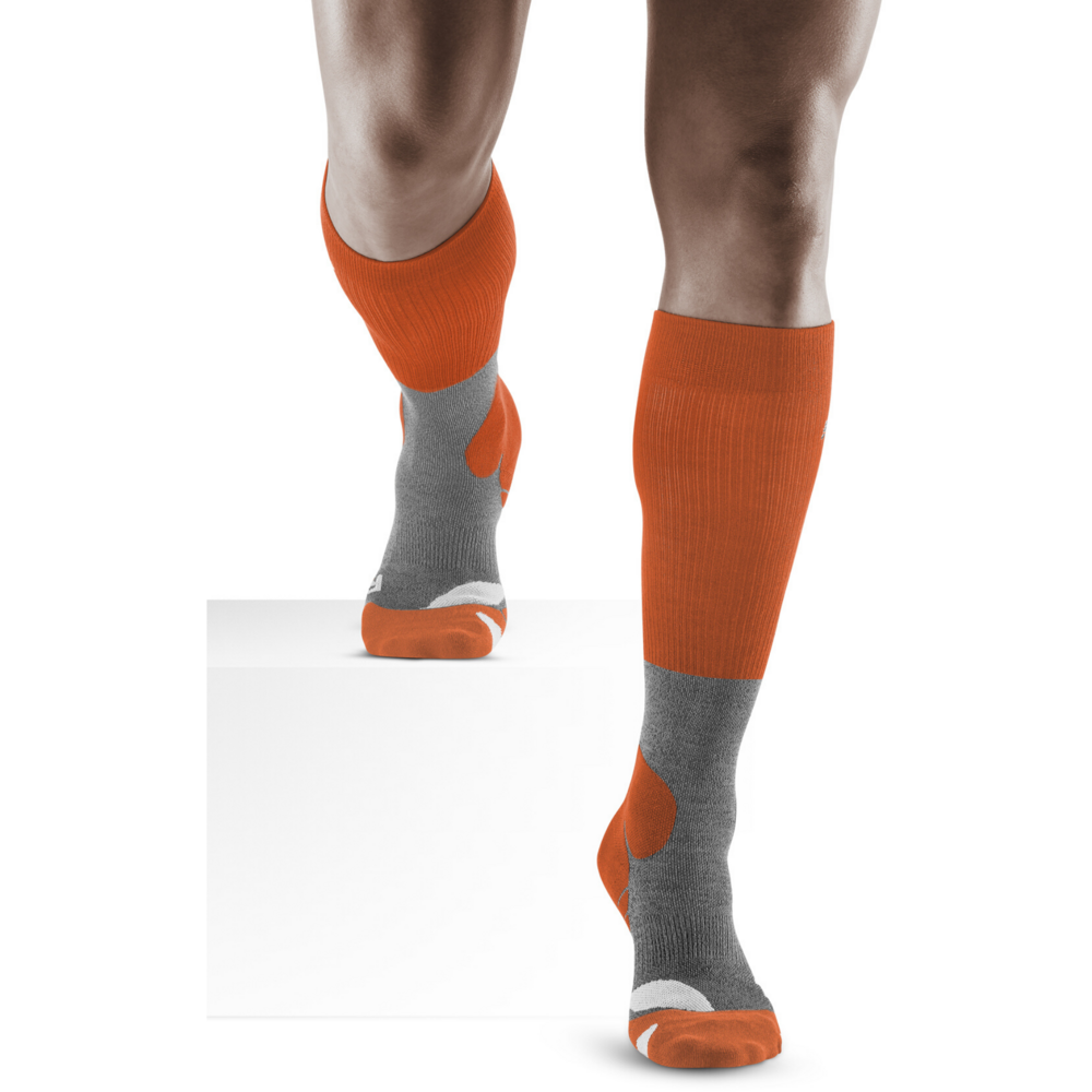 Hiking Merino Tall Compression Socks, Men, Sunset/Grey