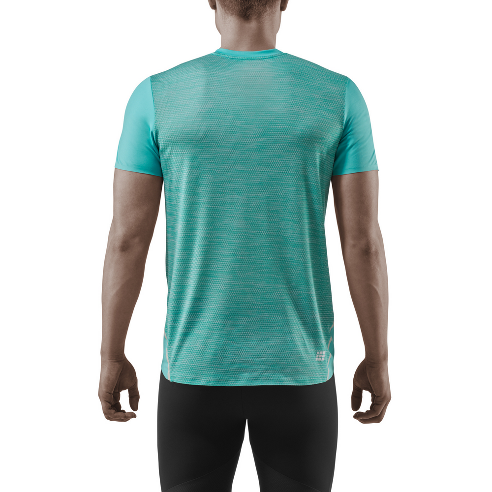 Run Shirt Short Sleeve, Men, Ocean, Back View Model