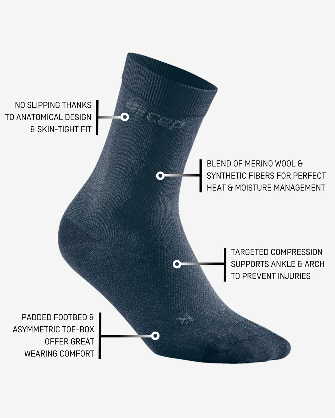 Business Mid Cut Compression Socks, Women