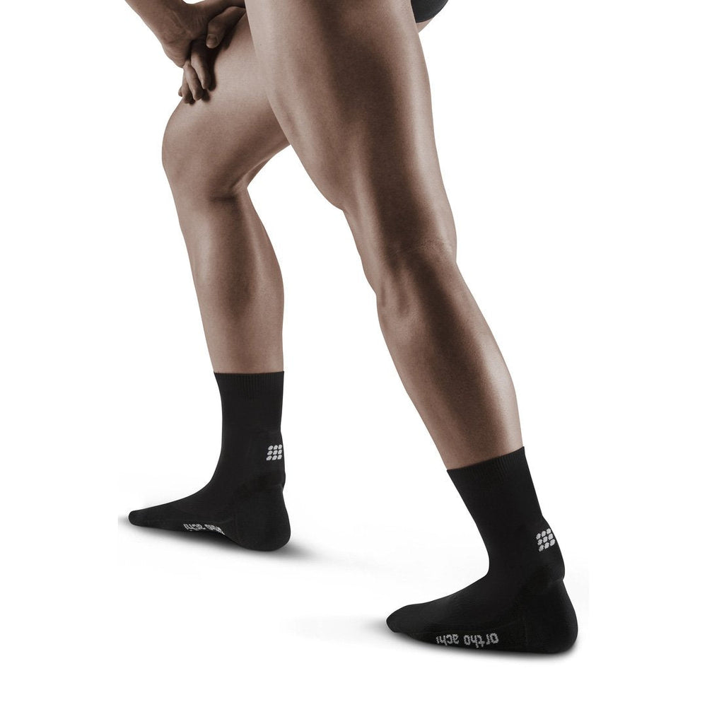Achilles Support Short Socks, Men, Black, Back View Model