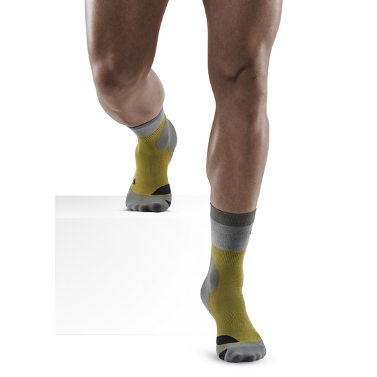 Hiking Light Merino Mid Cut Compression Socks, Men, Olive/Grey