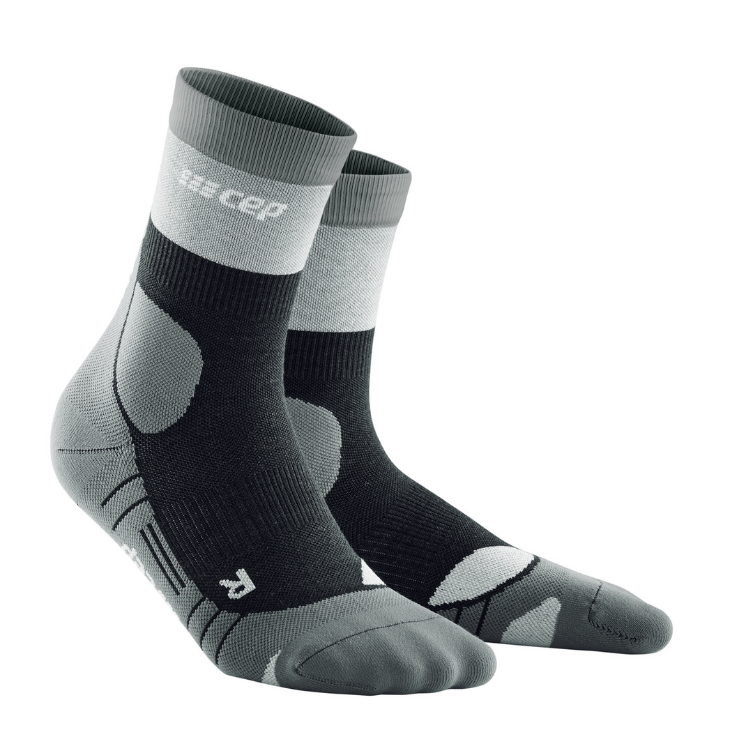 Hiking Light Merino Mid Cut Compression Socks, Men, Stonegrey/Grey, Side View