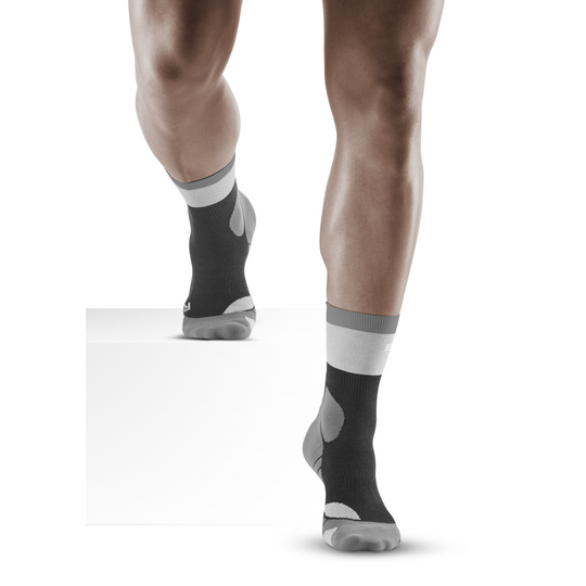 Hiking Light Merino Mid Cut Compression Socks, Men, Stonegrey/Grey