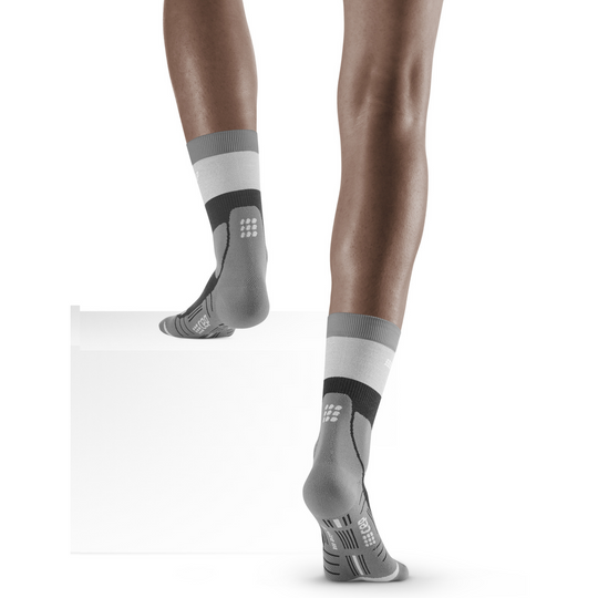 Hiking Light Merino Mid Cut Compression Socks, Women, Stonegrey/Grey, Back View Model