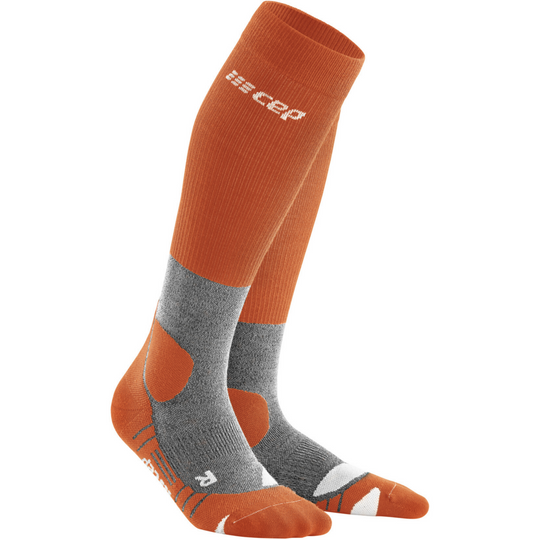 Hiking Merino Tall Compression Socks, Men, Sunset/Grey, Side View
