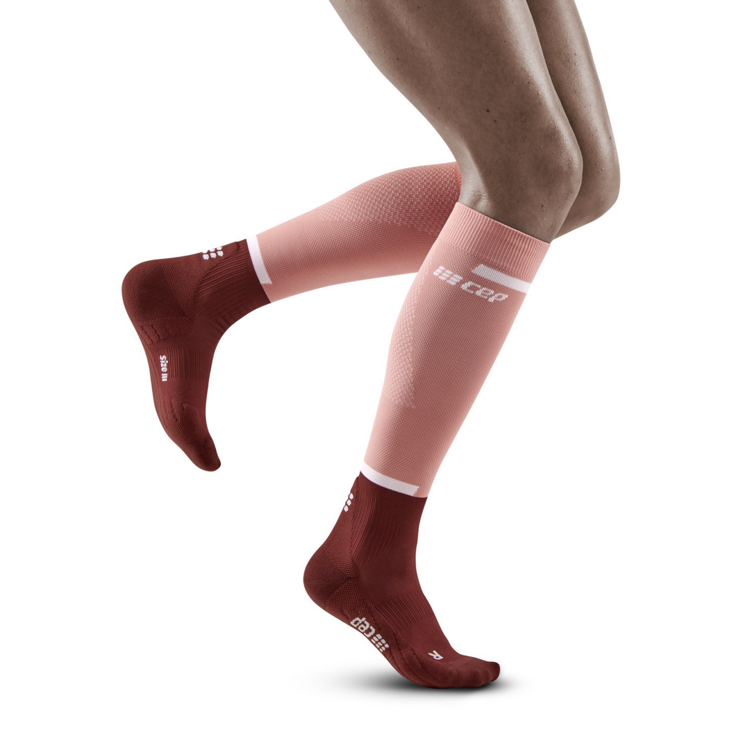 The Run Compression Tall Socks 4.0, Women, Rose/Dark Red