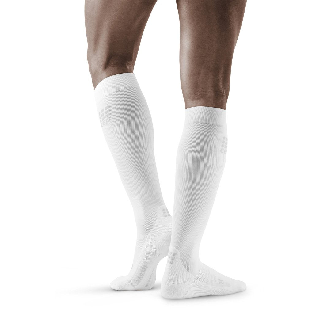 Tall Compression Socks for Recovery, Men, White