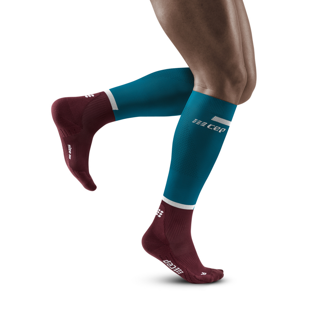 The Run Compression Tall Socks 4.0, Men, Petrol/Dark Red