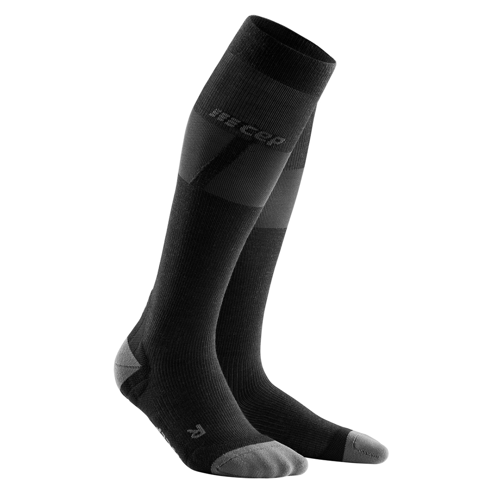 Ski Ultralight Tall Compression Socks, Women, Black/Dark Grey