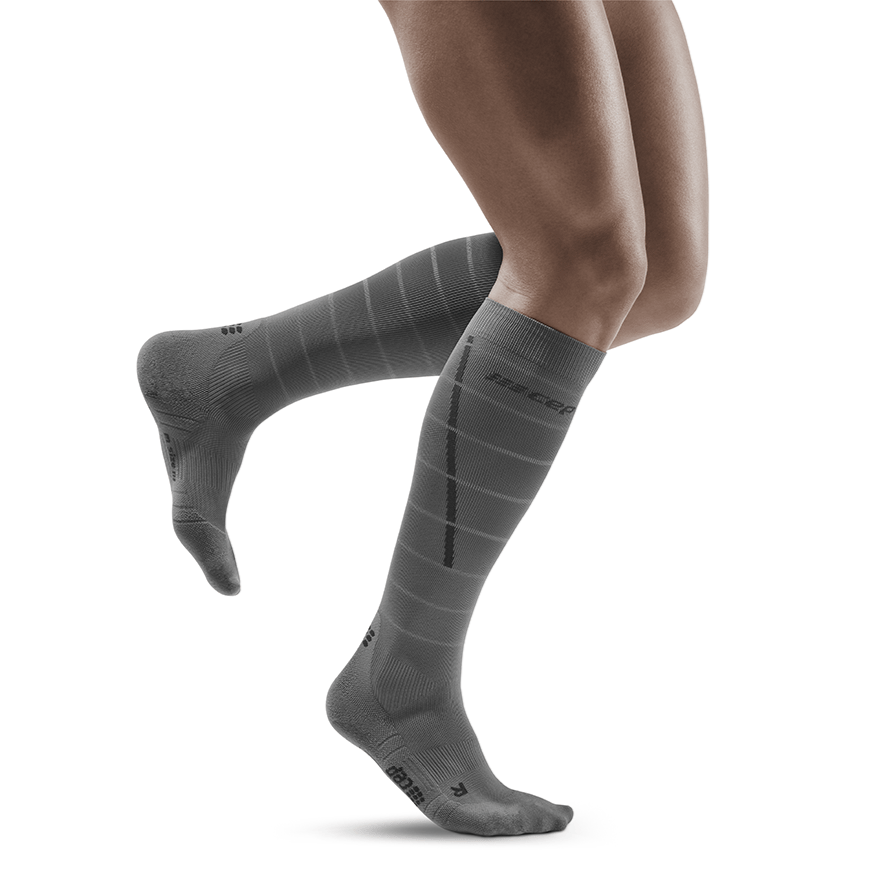 Reflective Tall Compression Socks, Men, Grey