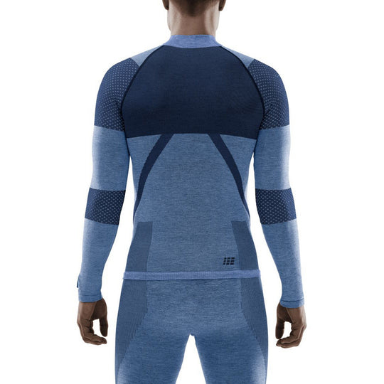 Ski Touring Base Shirt, Men, Blue - Back View Model