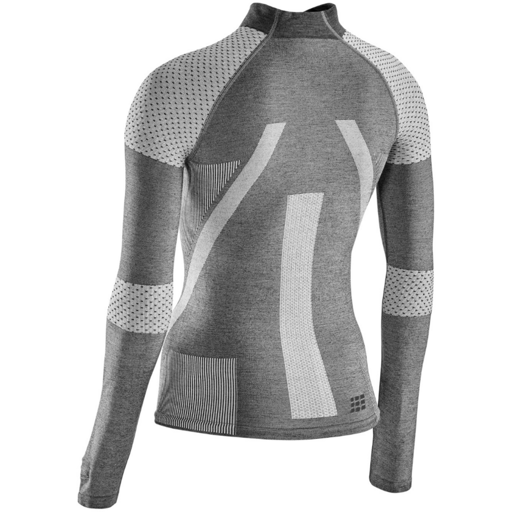 Ski Touring Base Shirt, Long Sleeve, Women, Grey - Back View