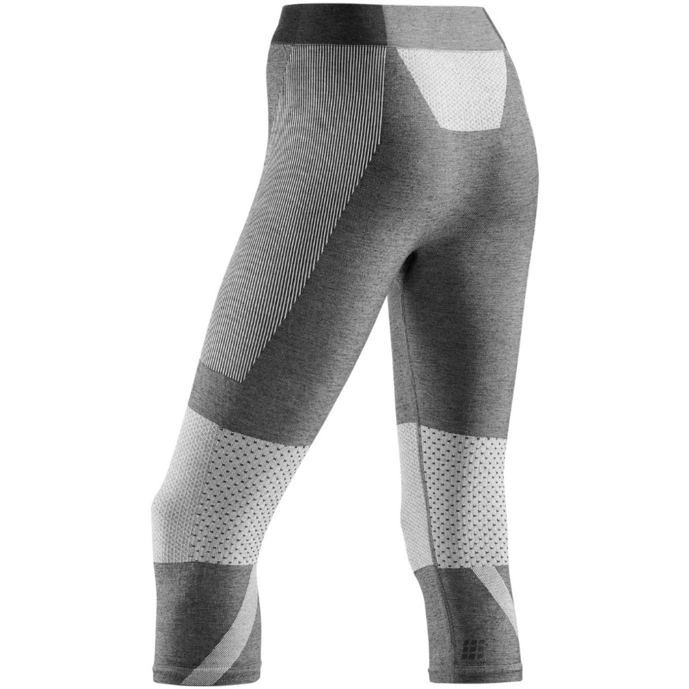 Ski Touring 3/4 Base Tights, Women, Grey - Back View