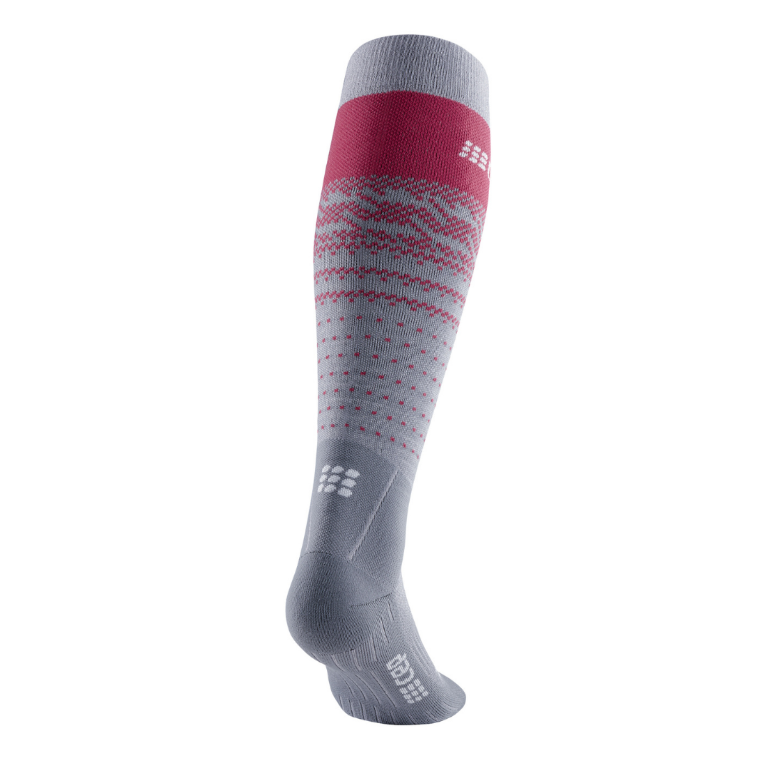 Ski Thermo Merino Socks, Men, Grey/Red - Back View