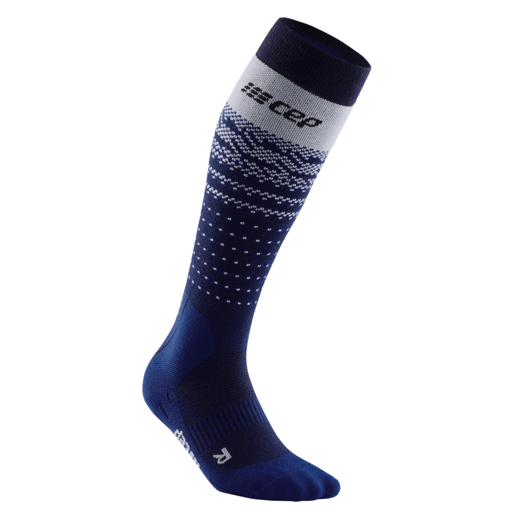 Ski Thermo Merino Socks, Women, Blue/Grey - Front View