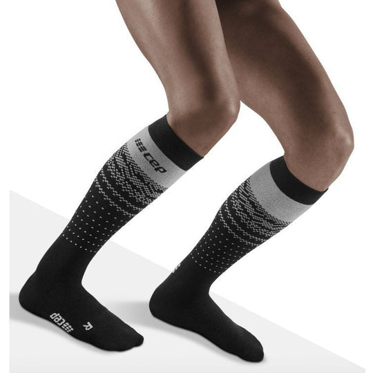 Ski Thermo Merino Socks, Women, Black/Grey - Front View Model