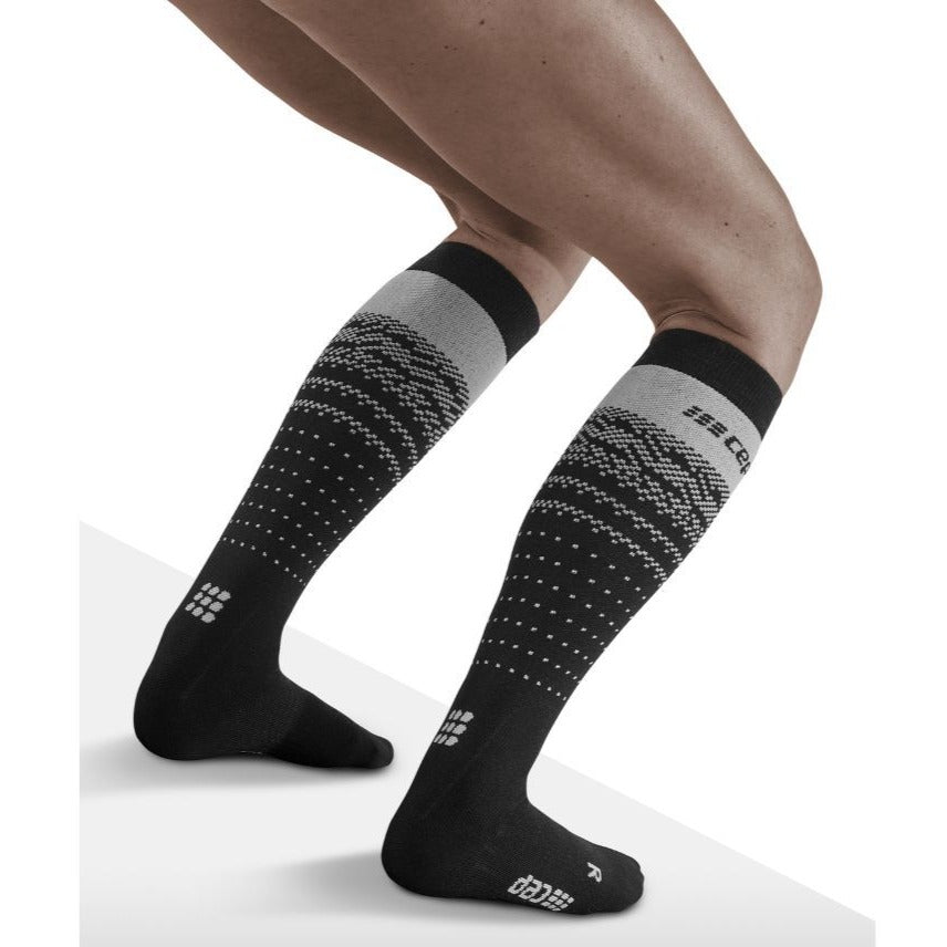 Ski Thermo Merino Socks, Women, Black/Grey - Back View Model
