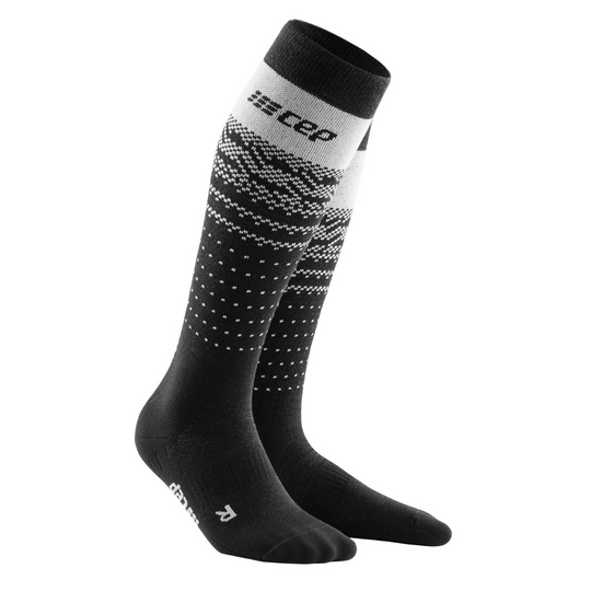 Ski Thermo Merino Socks, Women, Black/Grey - Side View