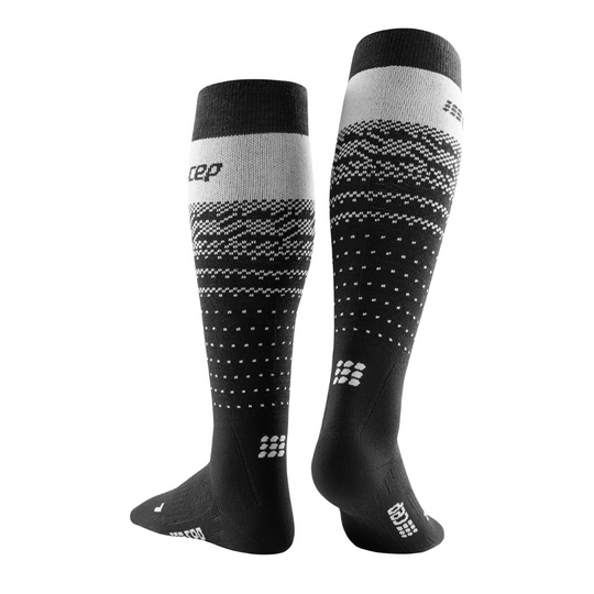 Ski Thermo Merino Socks, Women, Black/Grey - Rear View