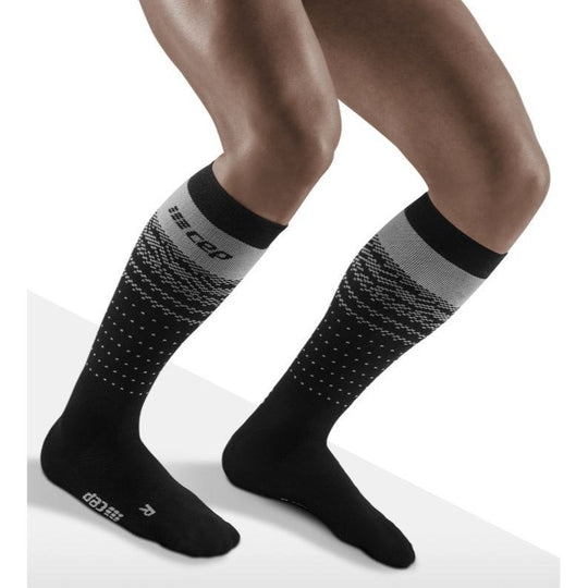 Ski Thermo Merino Socks, Men, Black/Grey - Front View Model