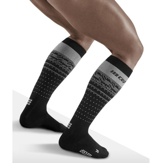 Ski Thermo Merino Socks, Men, Black/Grey - Back View Model