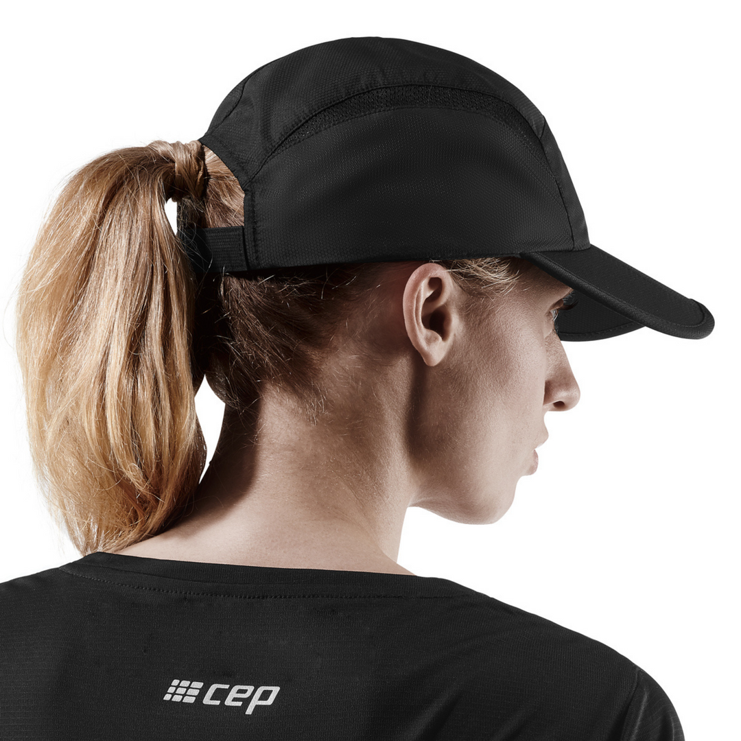 Run Cap, Black, Side Alternate View Model, Women