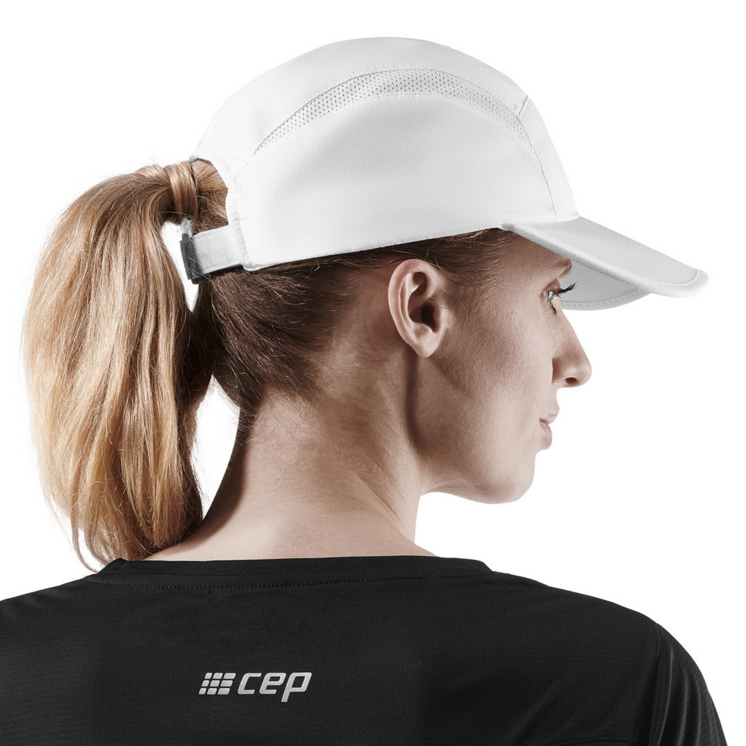 Run Cap, White, Side Alternate View Model, Women