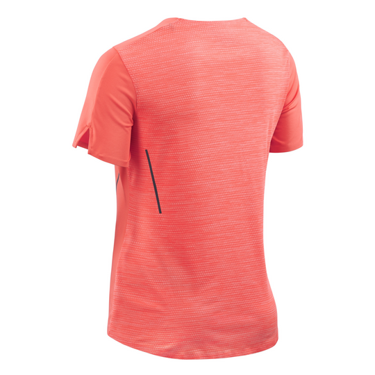 Run Short Sleeve Shirt, Women, Coral, Back View